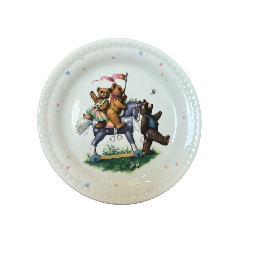 Lenox Heirloom Collection China Bears Childs Plate 7-1/2” Diameter Unused